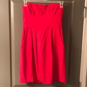 Pink strapless dress